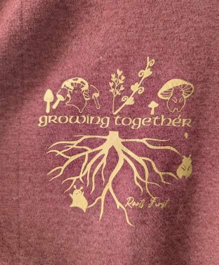 “Growing Together” Burgundy Zip Hoodie – Roots First Edition