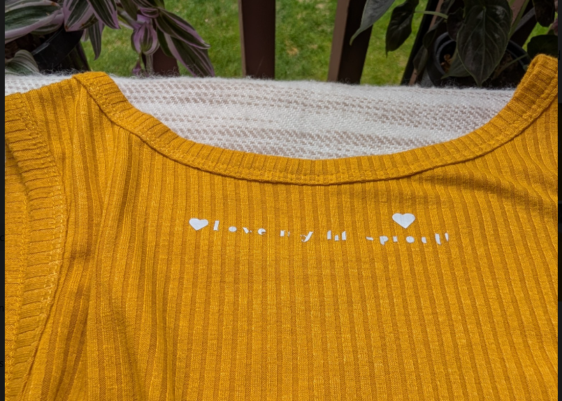“Growing Together” Golden Ribbed Tie-Front Tank
