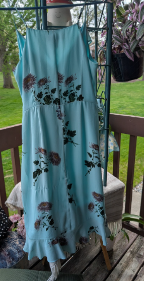 “Hope Blooms Here” Sky Blue Wrap Dress